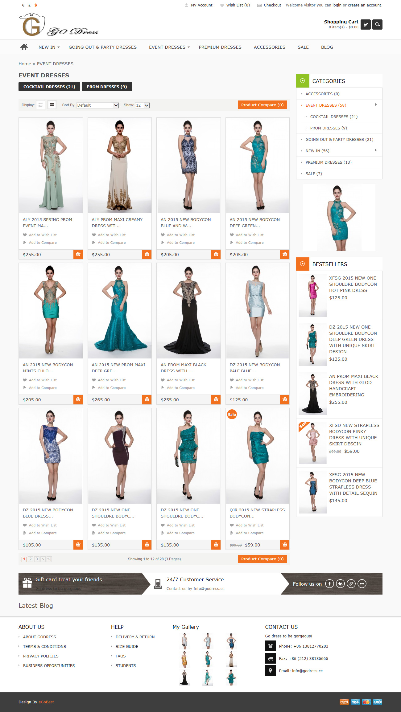 GoDress.cc外貿(mào)B2C婚紗禮服佩飾網(wǎng)站建設